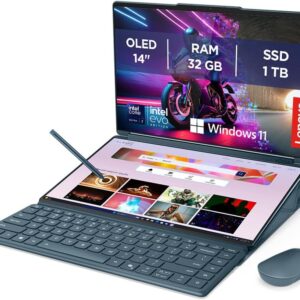 Lenovo Yoga Book 9i AI Laptop | 2x14 2.8K WQXGA OLED Toch Display | Intel Core Ultra 7 | 32GB RAM | 1TB SSD | Intel Arc 140T Graphics | Windows 11 Home | QWERTZ | Tidal Teal | 3...