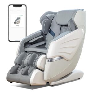 Massage Chair SL Track Recliner, Zero Gravity Full Body Airbag Massage Chair with Body Scan Bluetooth Heat AI Control Foot Roller Handrail Shortcut Key, R8686 Gary