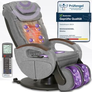 maxVitalis Massage Chair with Heating Function, Shiatsu Massage, Body Scan, TV Chair with Wheels, Electric Relaxer, Stressless Armchair with Adjustable Reclining Position