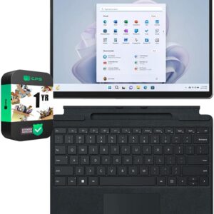 Microsoft QLP-00001 Surface Pro 9 13" Touch Tablet, Intel i7, 32GB/1TB, Platinum Bundle Surface Pro Signature Mechanical Keyboard, Black and 1 YR CPS Enhanced Protection Pack