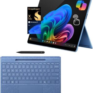 Microsoft Surface Pro 11 Bundle, 2-in-1 Tablet with Sapphire Flex Keyboard and Slim Pen, Copilot+ PC, 13" Touchscreen OLED, Snapdragon X Elite (12 Core), 16GB RAM, 2TB SSD, Win...