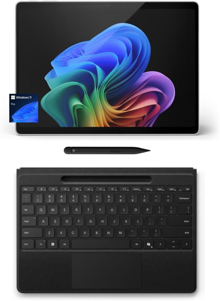 Microsoft Surface Pro 11 OLED Elite Bundle, 2-in-1 Tablet w/Flex Keyboard, Slim Pen, Copliot+ AI PC, 13" Touchscreen, Snapdragon X Elite (12 Core), 32GB RAM, 2TB SSD, Win 11...