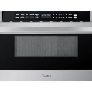 Midea MM12S2ASZ Oven 1000W, 1.2 Cu.ft Drawer, 24'' Built-in Microwave, Stainless Steel, Child Safety Lock, One-Touch, Auto-Menus