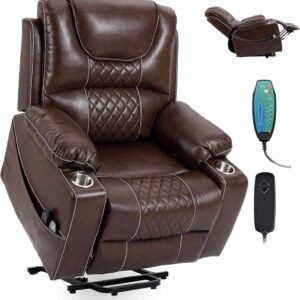 Modern Power Lift Recliner Chair with Heat Massage for Elderly Heavy Duty Electric Lift Recliners Oversized Comfortable Swivel Sofa Chair with USB Port and Remote Control...