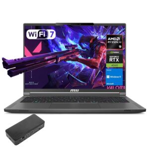 MSI Creator 16 Gaming Laptop, WQXGA 240Hz, AMD Ryzen AI 9 365, NVIDIA GeForce RTX 4060, 32GB RAM, 2TB SSD, Per Key RGB KB, Wi-Fi 7, W11 H, Bundle with Targus 100W Docking Station