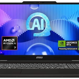 MSI VenturePro A17 AI+ Business Laptop, AMD Ryzen™ AI 7 350 Processor, 17.3" Full HD Display, NVIDIA® GeForce RTX™ 5060 Graphics, 16GB RAM, 512GB SSD, Windows 11 Home, QWERTZ...