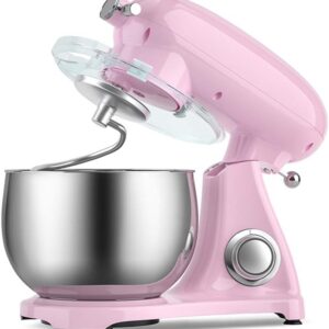 Multi-Function Chef Machine, with High Capacity Household Small Silent Kneading Machine, Kitchen Countertop Mixer, Dough, Making Machine, Pink