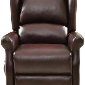 New Dark Brown Lift Chair Electric Power Recliners Reclining Chair Living Room Furniture Fake Leather Sponge 30.3”Wx37”Dx40.9”H of Set