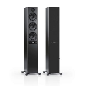 Nubert nuPro XS-6000 RC | Black Floor Speaker Pair | 2 Pieces High End Speakers | Bluetooth Speaker aptX HD | Wireless Connection High Res 192 kHz/24 bit | Active Boxes 3.5 Way