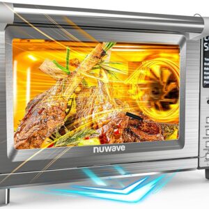 Nuwave Bravo XL Pro Air Fryer Toaster Oven with Grill Combo, 2025 New Ultra-Fast Convection System, 35% Crispier, 2X More Even, 142 Presets, 50-500F, Smarter Probe, PFAS Free,...