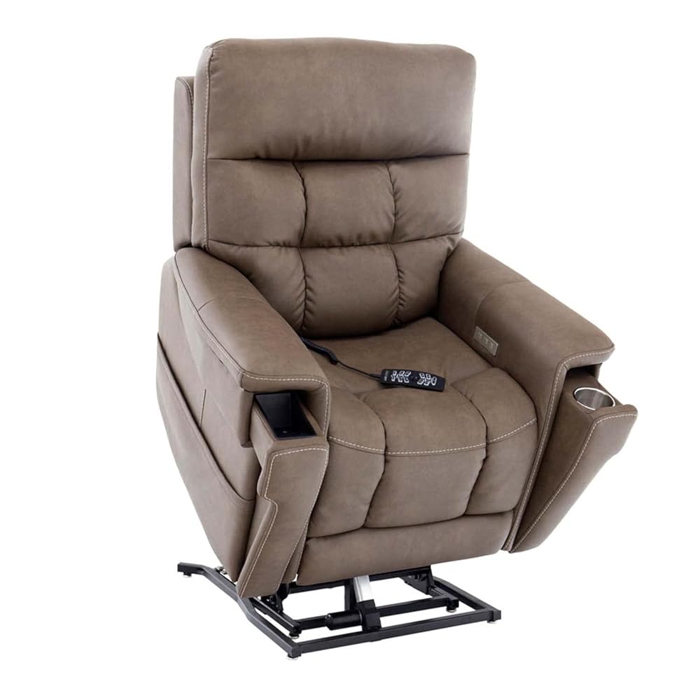 Pride Mobility VivaLift Ultra PLR4955M Electric Power Lift Recliner Chair | Capriccio Fabrics Power Assist Lift Sofa for Elderly, 4-Position, USB Remote, Medium