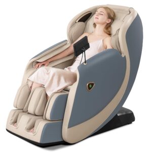 Real Relax Full Body Massage Chair SL Track, Zero Gravity Massage Chair Recliner with 16 Auto Modes, Body Scan, Waist Heating, Foot Massage, Bluetooth, Blue