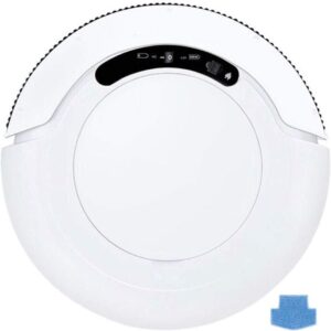 Robot Vacuum Cleaner 2 in 1 Sweeping and Mopping 7.5cm Ultra Slim Low Noise 1200Pa Suction Robotic Vacuum Cleaner with Drop Sensor, Auto Sweeper for Pet Hair, Carpet,WHI