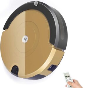 Robot Vacuum Cleaner Mop with Anti Drop and Collision Sensor, 6 Cleaning Modes, Remote Control, Auto Charge Robotic Vacuum for Hardwood Floor Carpet Tile,Red (Yellow)