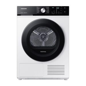 Samsung Bespoke DV8GBBA225AE/EG Heat Pump Dryer, 8 kg, Hygiene+, Optimal Dry - Sensor-Controlled Drying, 2-in-1 Comfort Filter, Super Short 35 Inverter Motor, White