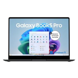 Samsung Galaxy Book5 Pro AI Laptop, 14 Inch Display, AI Notebook with Intel Core Ultra 7 Processor, 16GB RAM, 512GB Memory, Copilot+ PC, Moonstone Grey