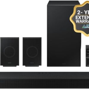 SAMSUNG Q990D 11.1.4ch Soundbar w/Wireless Dolby Atmos Audio, Rear Speaker Included HW-Q990D/ZA (Model 2024) + Plus 2-Year Extended Warranty