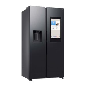 Samsung RS90F67BEFEF Side-by-Side Fridge-Freezer, AI Fridge Freezer, 178 cm, 614 L, Ice/Water Dispenser with Tank, Family Hub, AI Energy Mode & Voice Control, Black Steel