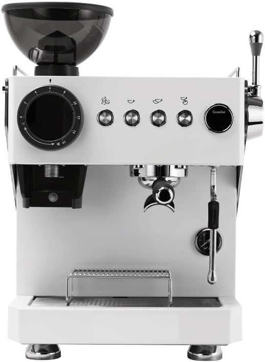 Semi-Automatic Espresso Machine -Single & Double Espresso,Commercial Fully Semi-Automatic Household Grinding Integrated,250g Bean Container, Intuitive Guidance, Calibrated...
