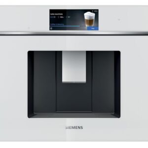 Siemens CT718L1W0 iQ700 Smart Built-in Coffee Machine, White, 59.4 cm, autoMilk Clean - Automatic Steam Cleaning of the Milk System, ceramDrive - Wear-free Ceramic Grinder