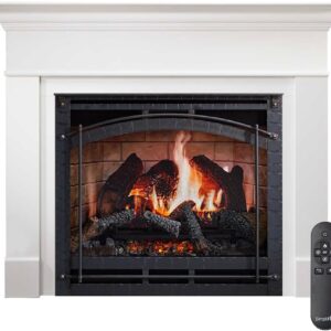 SimpliFire Inception 36-Inch Electric Fireplace Wescott Mantel Package with Chateau Forge Front (SF-INC36-SF-CHAF-36-SF-MK-WS-INC36)