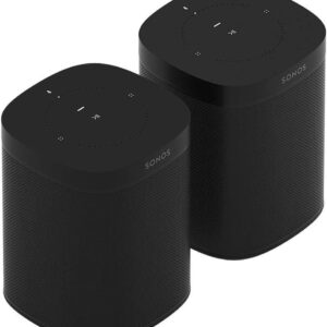 Sonos One (Gen 2) Two-Room Set with Voice Control, Smart Speaker with Amazon Alexa Built-in (Pack of 2), Black