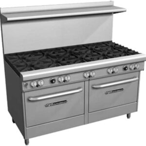 Southbend 4605DD-2TL 60" Ultimate Restaurant Gas Range w/ 3 Standard Burners Front, 2 Pyromax Burners Rear, 24" Left Thermostatic Griddle & (2) Standard Ovens