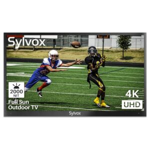 SYLVOX 55'' Full Sun Outdoor TV Smart Waterproof TV 4K 2000nits, Supports Wireless Connection Wi-Fi ARC CEC, Suitable for Partial or Strong Light Area(Pool Series)