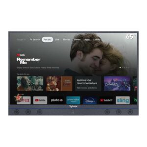 SYLVOX 65 Inch Outdoor TV 4K UHD Smart TV 6 Front Speakers 1000NIT High Bright Waterproof Android HDR TV Garden Series 2023, Gray