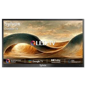 SYLVOX Outdoor TV, Smart QLED TV 75 inch, Weatherproof Outdoor TVs Support Google Assistant, 4K UHD, Wide Viewing Angle, IP55 Waterproof, 1000 Nits Partial Sun QLED...