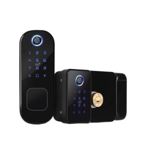 Systemseite Fingerabdruck IP66 Wasserdicht Außengarnitur Passcode Card Smart Türschloss (Links Links) Octopus feet