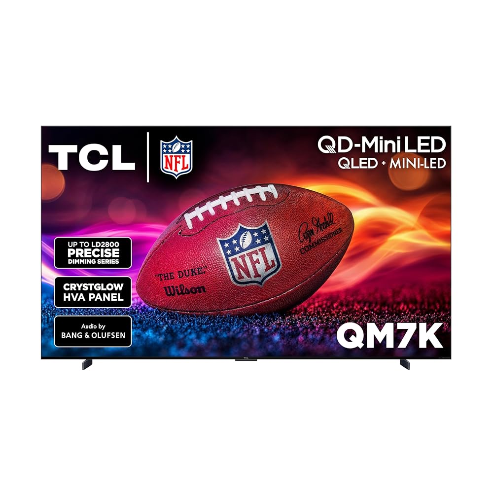 TCL 98-Inch Class QM7K Series QD-Mini LED 4K UHD Google Smart TV Best Premium Mini-LED TV - QLED, 144hz, 288hz Gaming Rate, Anti-Reflective Screen, Bang & Olufsen Audio, Atmos...