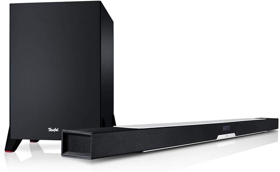 Teufel Cinebar Lux Ambition Soundbar with Subwoofer, Dolby Audio, LAN, WLAN, Dynarmore 3D, Multiroom, Bluetooth, HDMI 3D ARC CEC - Black/White