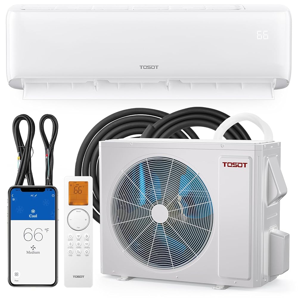 TOSOT 33,600 BTU Mini-Split Air Conditioner and Heating System, 21 SEER2 Wifi-Enabled Ductless Inverter AC Unit with 16ft Copper Line Set, Voice Controlled, 208-230V, Cosmo Series