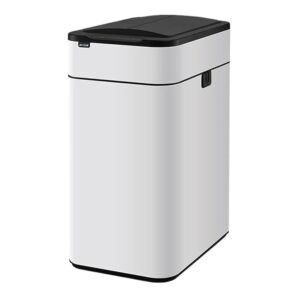 Trash Cans Stainless Steel Automatic Trash Can with Lid, Wings-Open Kitchen Trash Can, 9/15/30/50/60L Modern Smart Trash Can for Home and Commercial Use Kitchen Trashcan (White...