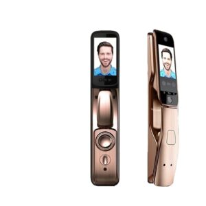 TUYA APP Remote Voice Intercom 3D Face Recognition Smart Door Lock with Camera Palm Fingerprint Password Smart Lock (Color : 40388, Two Batteries, Size : 1 Piece)