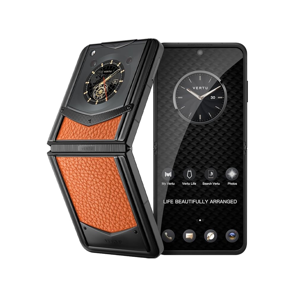 VERTU IRONFLIP Calf Skin Flip Cell Phone, Unlocked Android 5G Smartphone, Foldable Design, One-Hand Control, 50MP Camera, 12G+512G, Dual SIM, 6.9" 120Hz OLED, 65W Fast Charge...