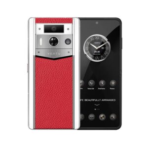 VERTU Metavertu 2 Ai Smartphone 5G with Calfskin White Ceramic Frame Web 3 Unlocked Android Cell Phone 50MP Camera 120Hz 1.5K AMOLED Display Dual SIM Fast Charge (Raspberry Red)