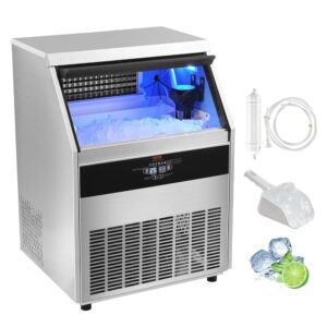 VEVOR Commercial Ice Maker Machine, 330lbs/24H Ice Maker Machine with 88lbs Storage Capacity, 126 Ice Cubes in 12-15 Minutes, LED Digital Display Commercial Ice Maker for Bar...