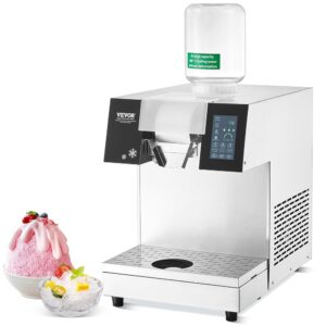 VEVOR Commercial Snowflake Ice Machine, 507LBS/24H Snowflake Ice Maker, Stainless Steel Ice Shaver Machine, Electric Snow Cone Maker, Air Cooling System for Rapid Heat...