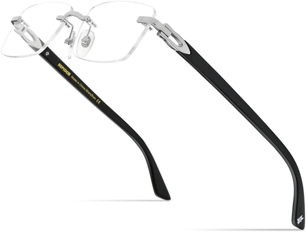 XXGJOALD 2025 Sunglasses Glasses Men Women Rimless Eyeglasses Frames Buffs Eyewear