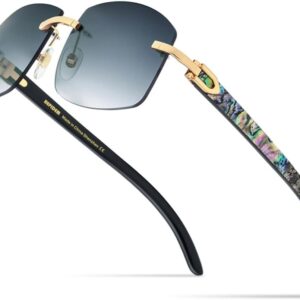 XXGJOALD 2025 Sunglasses Women Squared Rimless Square Men's Sunglasses Eyewear Eyeglasses