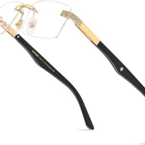 XXGJOALD New 2025 Sonnenbrille Glasses Men Square Luxury Diamonds Sumptuous Rimless Eyeglasses Frame Women